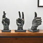 Set of Three Black Resin Hand Tabletop Sculpture
