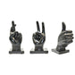Set of Three Black Resin Hand Tabletop Sculpture