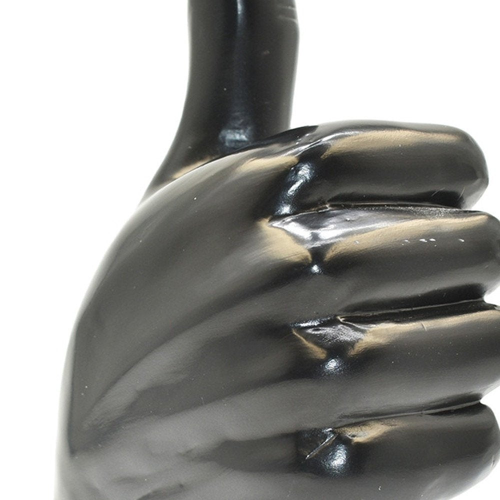 Set of Three Black Resin Hand Tabletop Sculpture