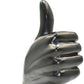 Set of Three Black Resin Hand Tabletop Sculpture