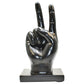 Set of Three Black Resin Hand Tabletop Sculpture
