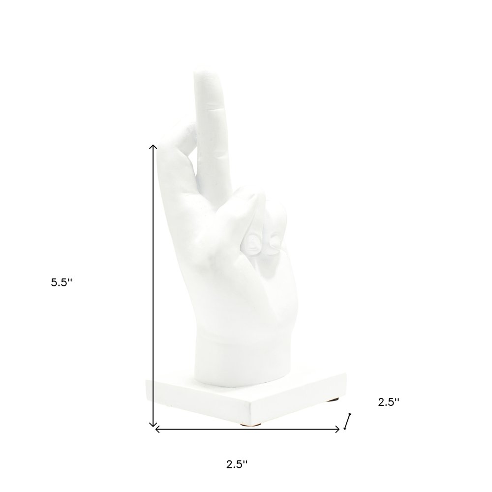 Set of Three White Resin Hand Tabletop Sculpture