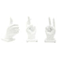 Set of Three White Resin Hand Tabletop Sculpture