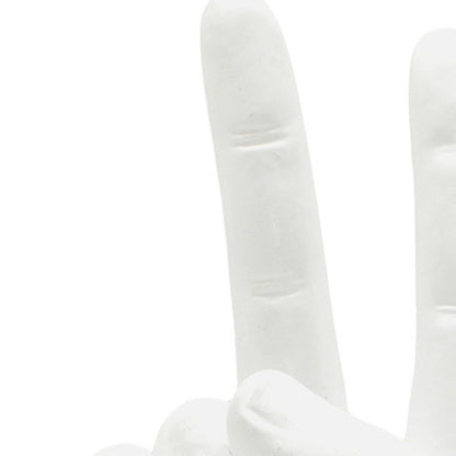 Set of Three White Resin Hand Tabletop Sculpture