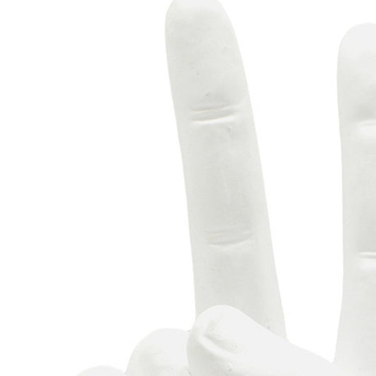 Set of Three White Resin Hand Tabletop Sculpture