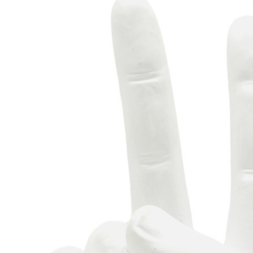 Set of Three White Resin Hand Tabletop Sculpture