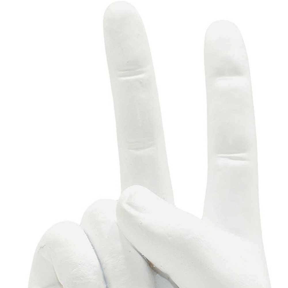 Set of Three White Resin Hand Tabletop Sculpture