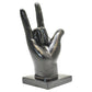 6" Black Resin Hand Tabletop Sculpture