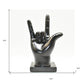 6" Black Resin Hand Tabletop Sculpture