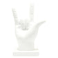 6" White Resin Hand Tabletop Sculpture