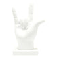 6" White Resin Hand Tabletop Sculpture