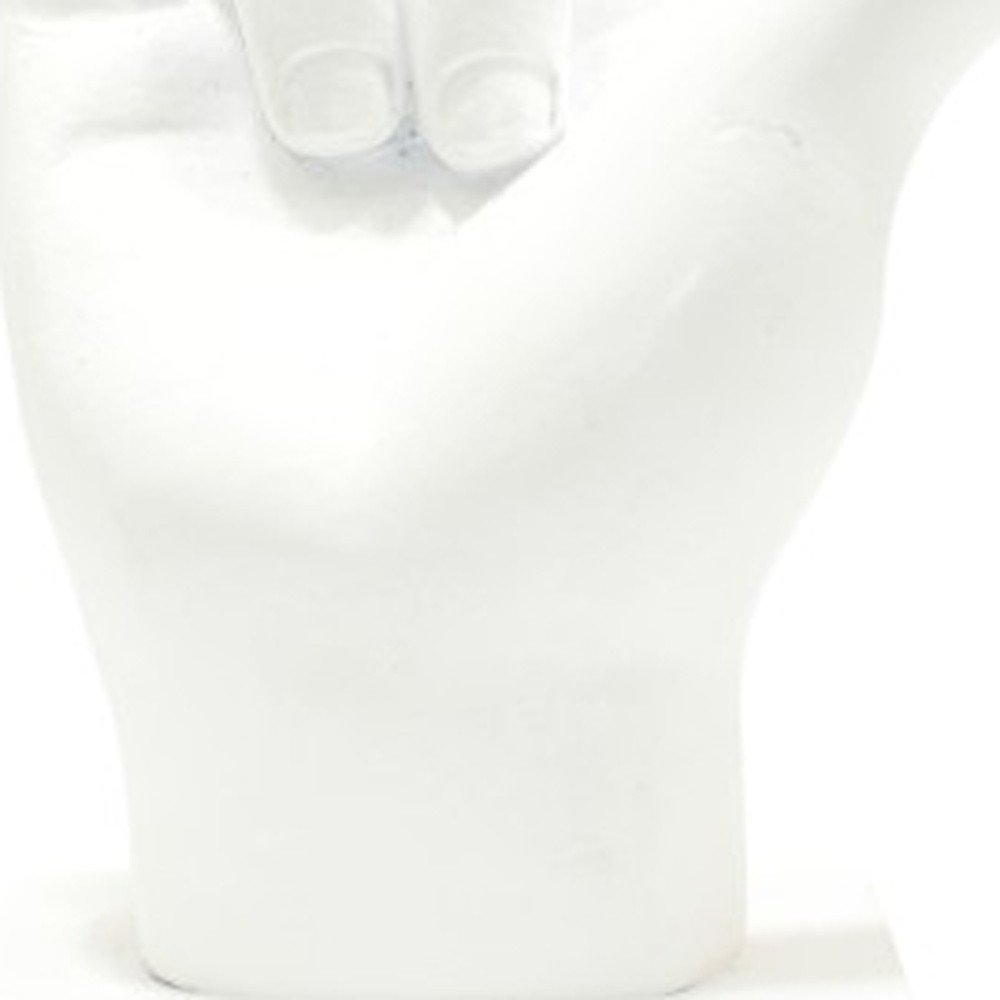 6" White Resin Hand Tabletop Sculpture