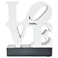 4" White And Black Resin Love Tabletop Sculpture