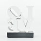 4" White And Black Resin Love Tabletop Sculpture