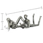 Set of Two Pewter Resin People Tabletop Sculpture