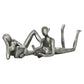 Set of Two Pewter Resin People Tabletop Sculpture