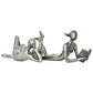 Set of Two Pewter Resin People Tabletop Sculpture