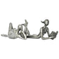 Set of Two Pewter Resin People Tabletop Sculpture