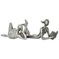 Set of Two Pewter Resin People Tabletop Sculpture
