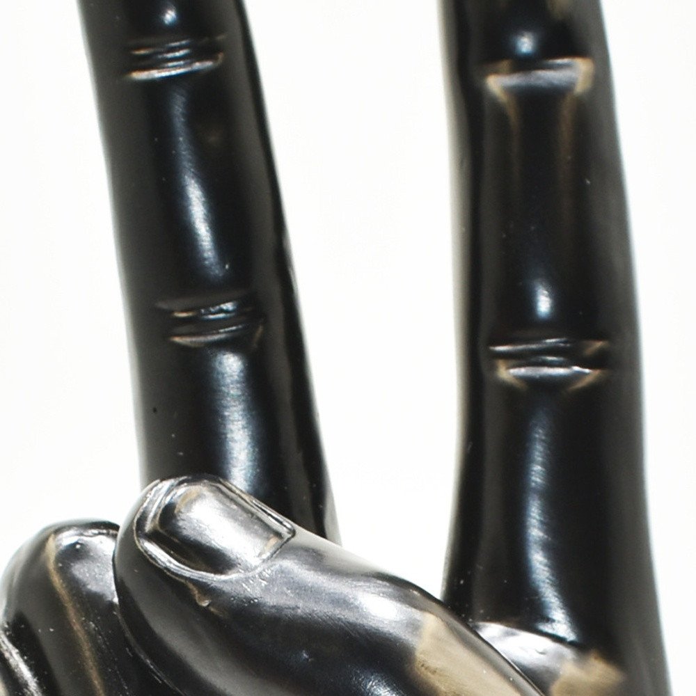 6" Black Resin Hand Tabletop Sculpture