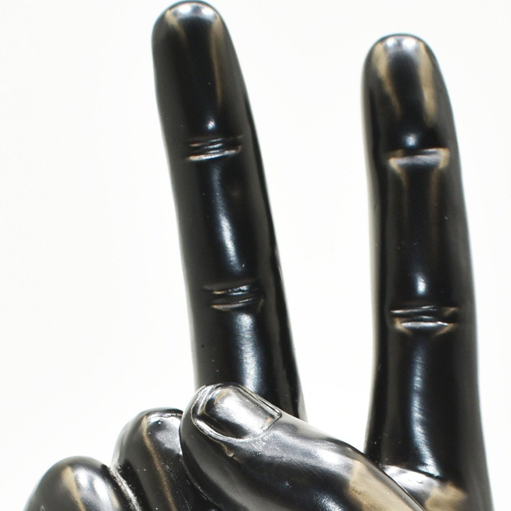 6" Black Resin Hand Tabletop Sculpture