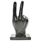 6" Black Resin Hand Tabletop Sculpture