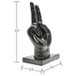 6" Black Resin Hand Tabletop Sculpture