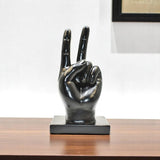 6" Black Resin Hand Tabletop Sculpture