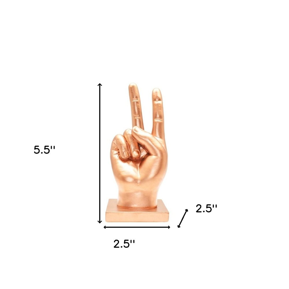 6" Bronze Resin Hand Tabletop Sculpture