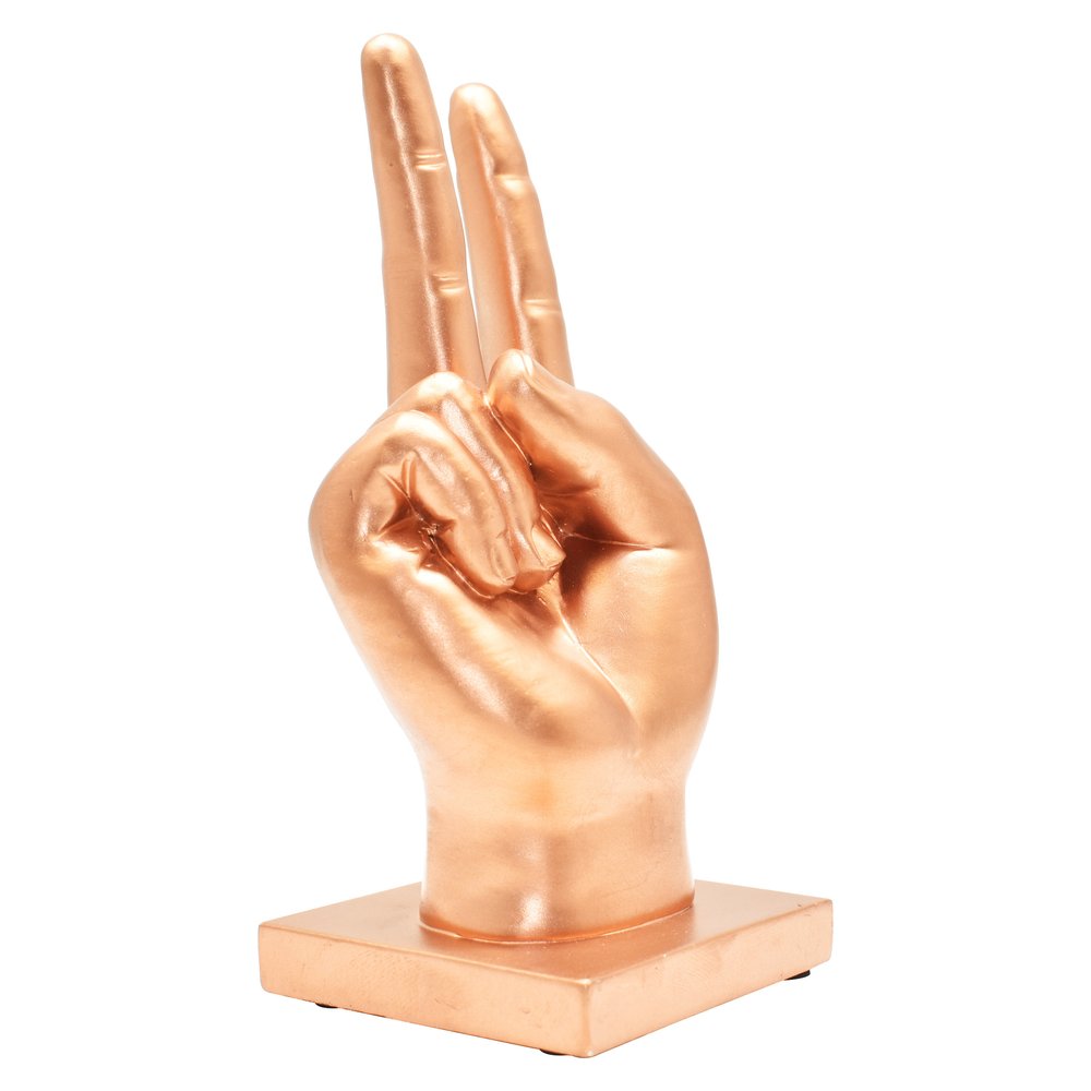 6" Bronze Resin Hand Tabletop Sculpture