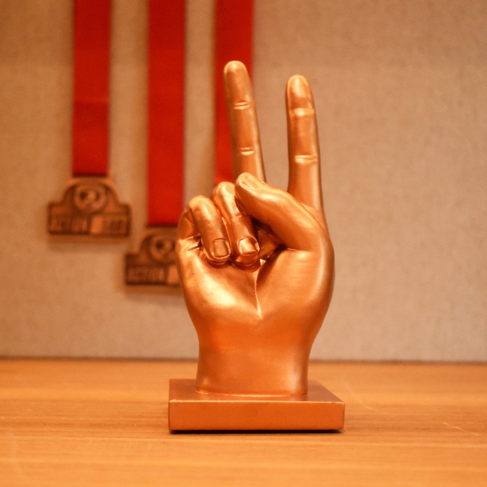 6" Bronze Resin Hand Tabletop Sculpture