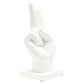 6" White Resin Hand Tabletop Sculpture