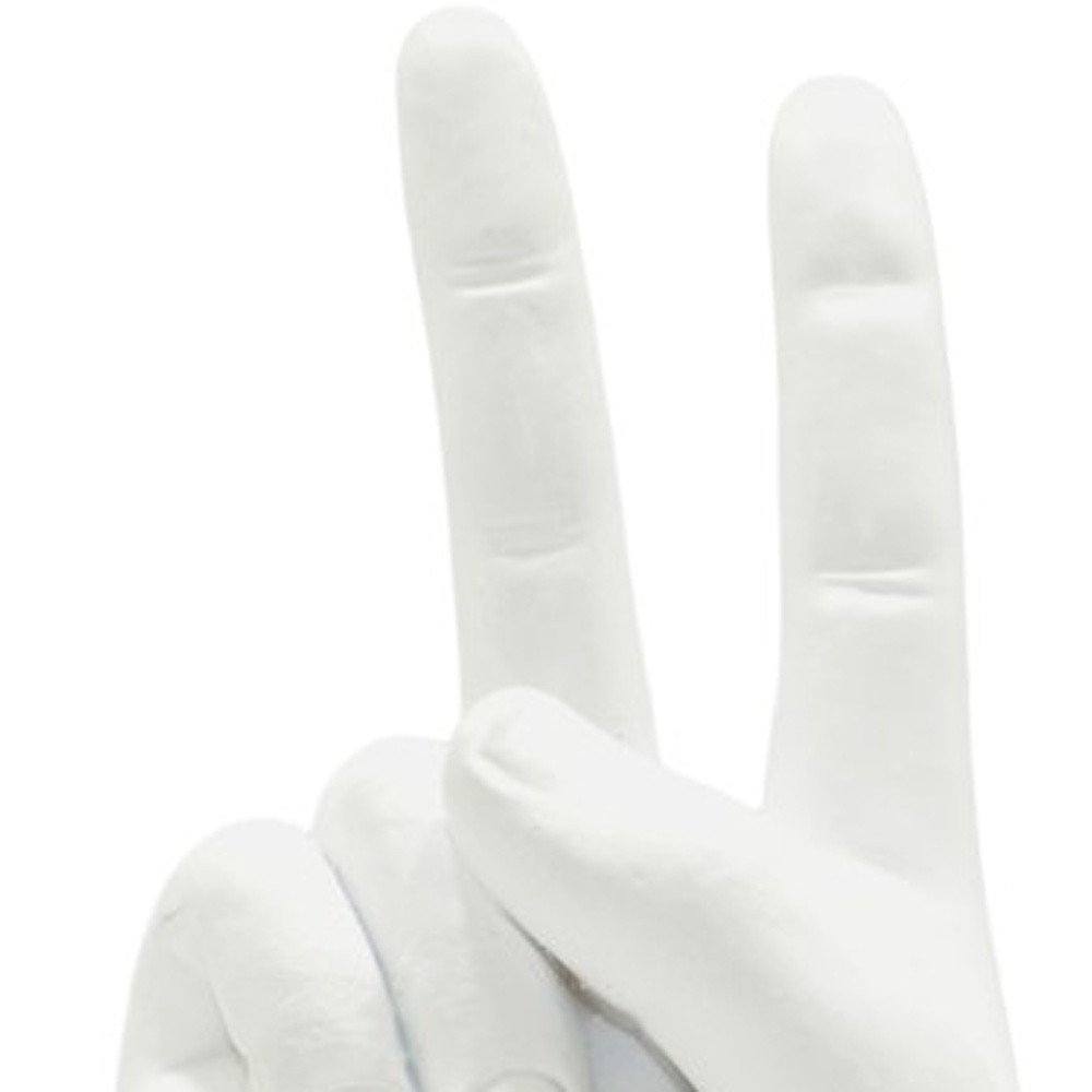 6" White Resin Hand Tabletop Sculpture