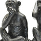 Set of Three Black Resin Monkey Tabletop Sculpture