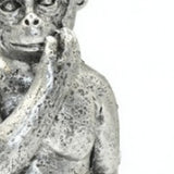 Set of Three Silver Resin Monkey Tabletop Sculpture