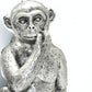 Set of Three Silver Resin Monkey Tabletop Sculpture
