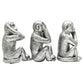 Set of Three Silver Resin Monkey Tabletop Sculpture