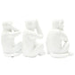 Set of Three White Resin Monkey Tabletop Sculpture