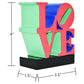 4" Red Blue And Green Resin Love Tabletop Sculpture