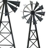 Set of Two Pewter Metal Windmill Tabletop Sculpture