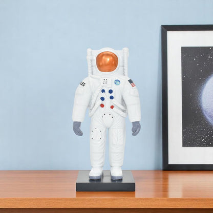 6" White Resin USA Astronaut Tabletop Sculpture