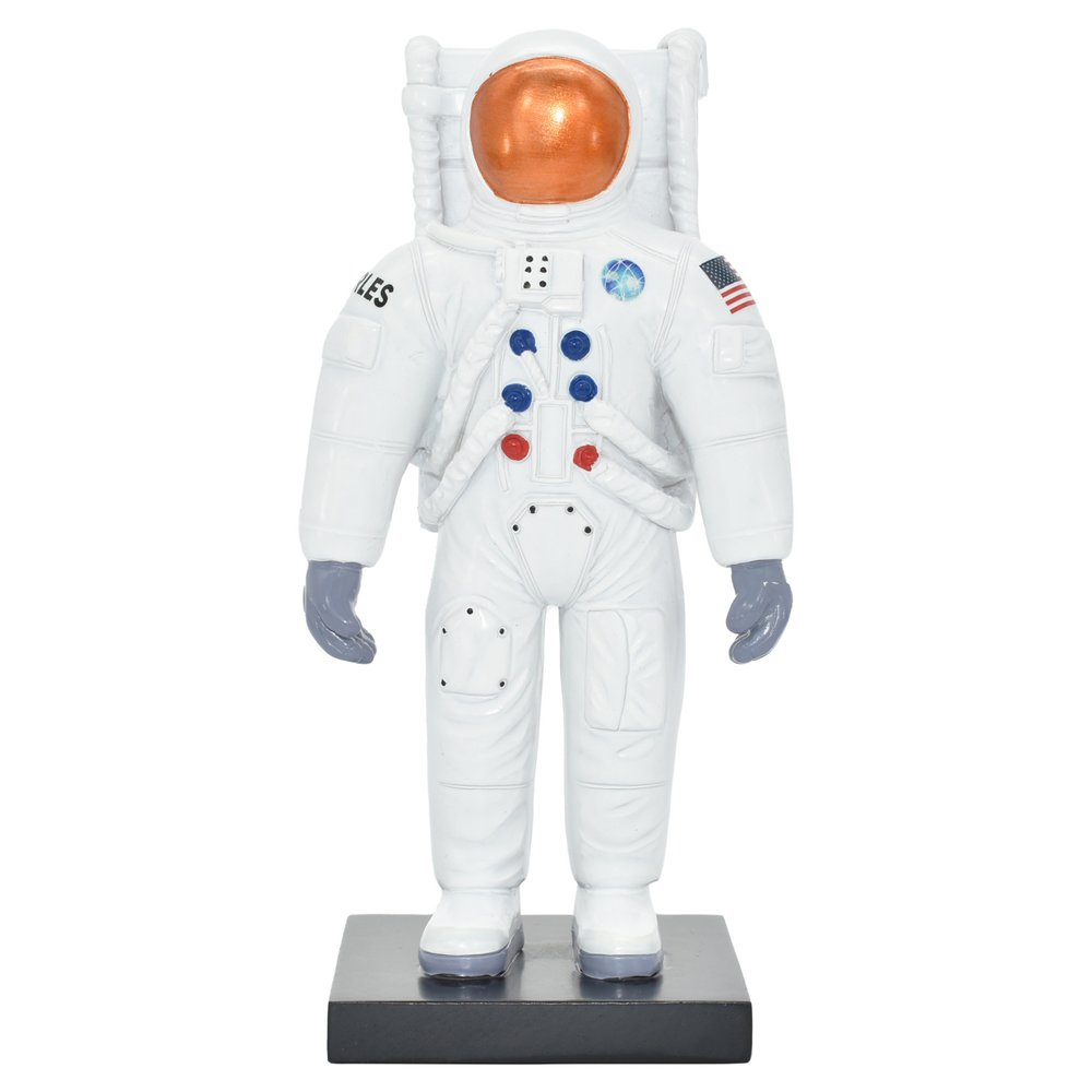 6" White Resin USA Astronaut Tabletop Sculpture