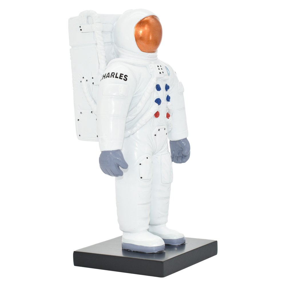 6" White Resin USA Astronaut Tabletop Sculpture