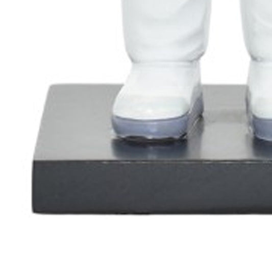 6" White Resin USA Astronaut Tabletop Sculpture