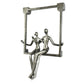 Set of Three Black Pewter And Bronze Resin People Tabletop Sculpture