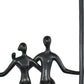 Set of Three Black Pewter And Bronze Resin People Tabletop Sculpture