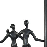 Set of Three Black Pewter And Bronze Resin People Tabletop Sculpture