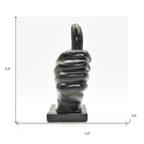 6" Black Resin Hand Tabletop Sculpture