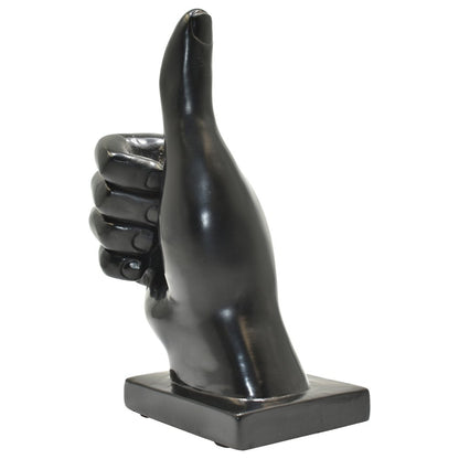6" Black Resin Hand Tabletop Sculpture