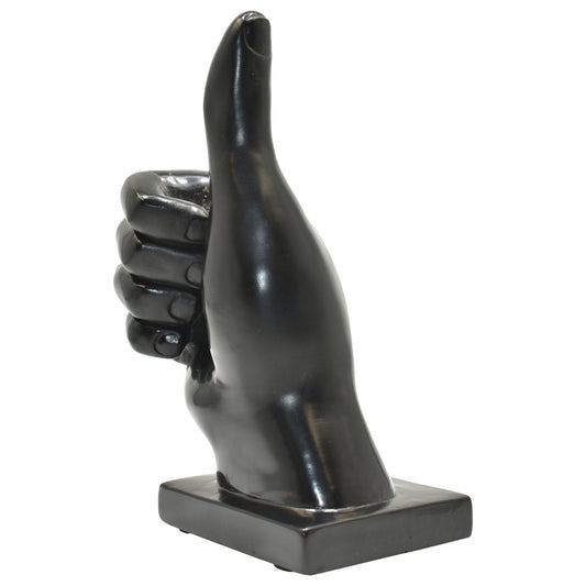 6" Black Resin Hand Tabletop Sculpture